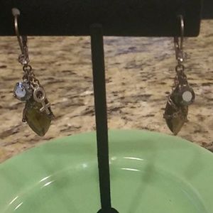 Green stone earrings